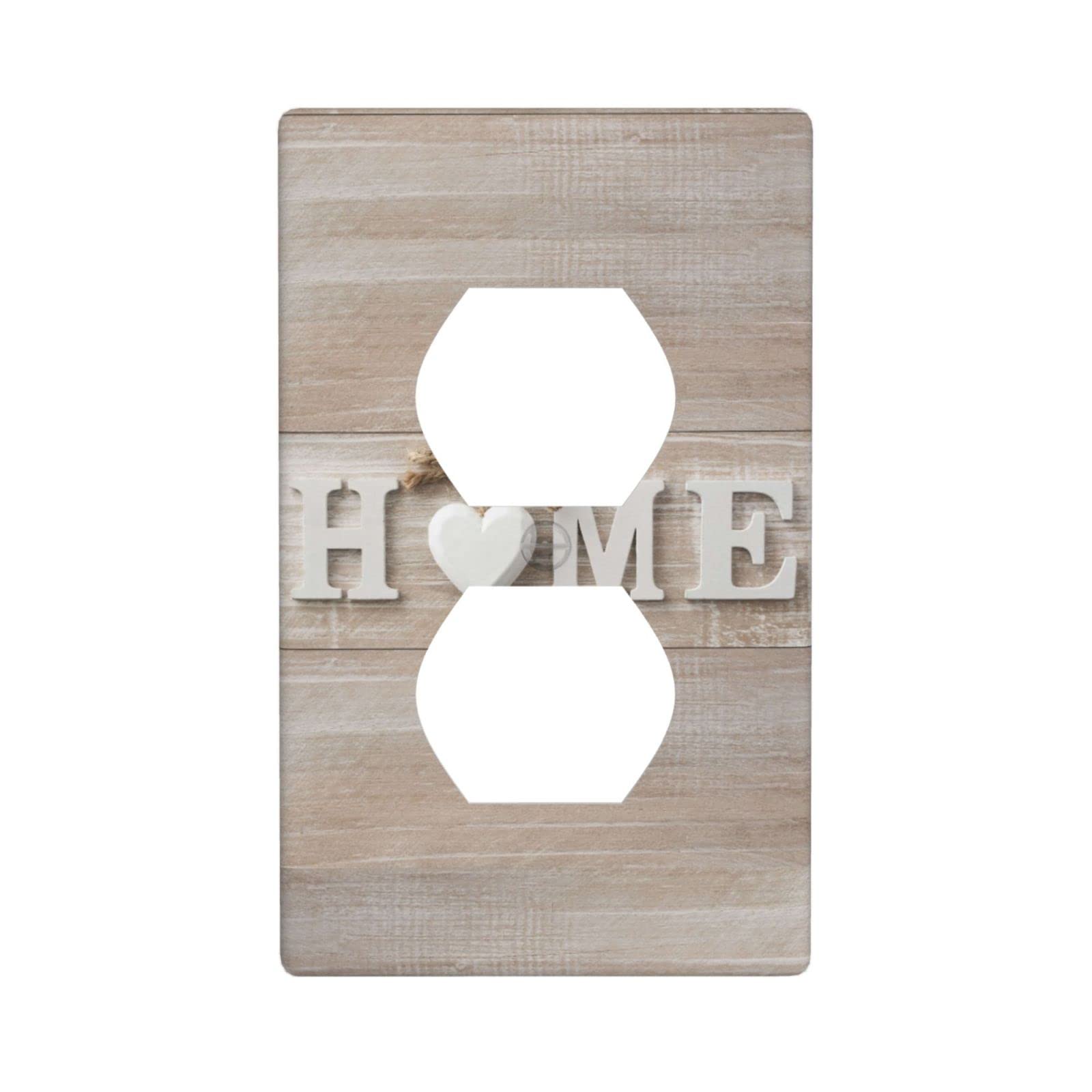 Placa de salida dúplex rústica de madera para interruptor decorativo de 4.50x2.76