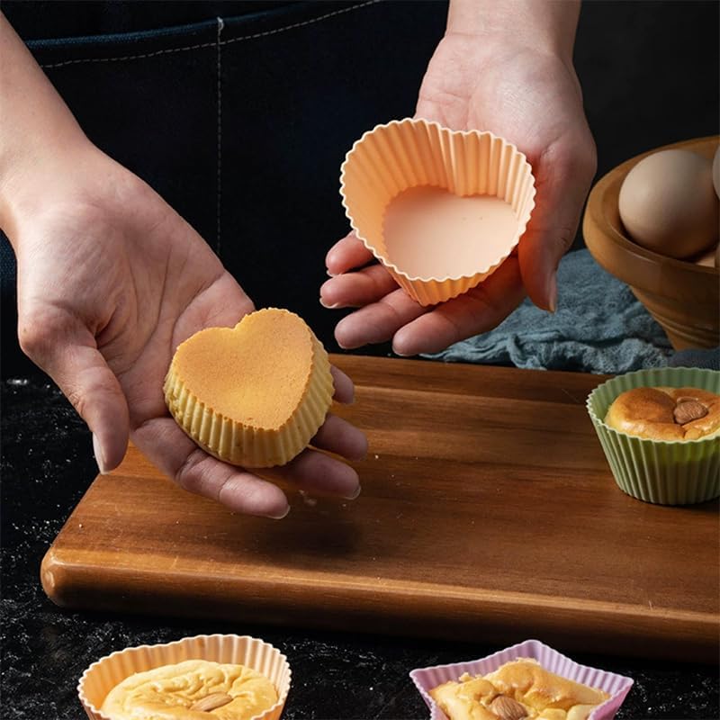 Miniatura 7 de 5 moldes de silicona para hornear, mini cupcakes, forros para magdalenas, tazas reutilizables para horno, freidora de aire, microondas,