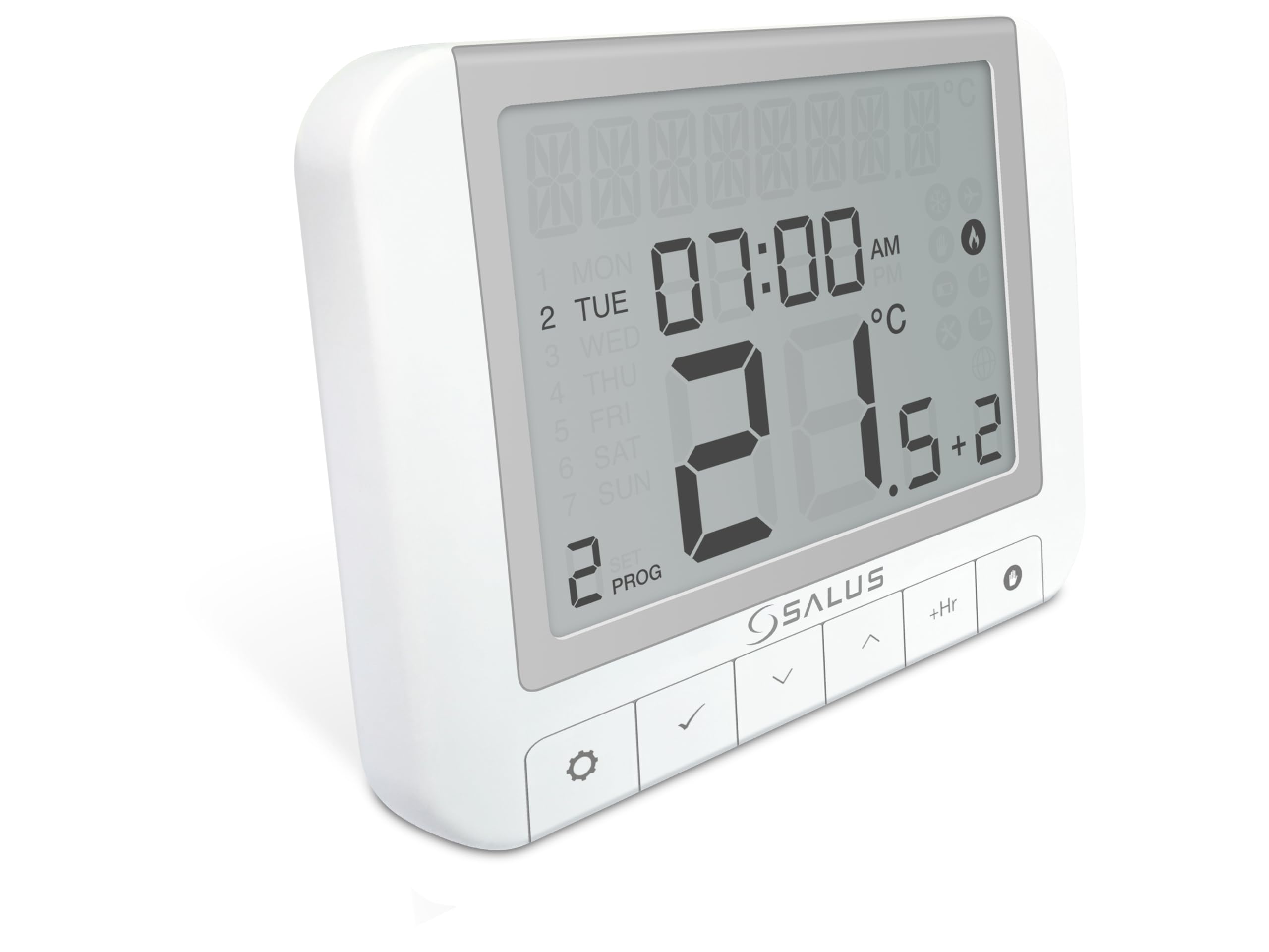 Salus White Rt520 Wired Programmable Room Thermostat - Opentherm & Load Compensation, Boiler Plus Compliant (Erp Class V), 5/2 Or 7 Day Scheduling, Volt Free & 230V