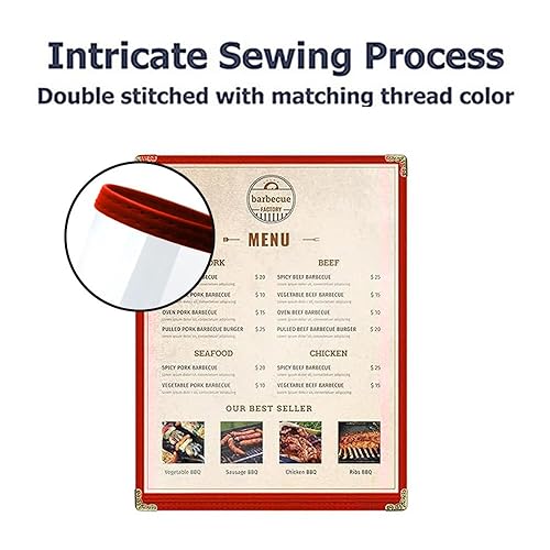 Miniatura 239 de Goodsmart - Fundas para menú de restaurante, paquete de 25 unidades, color negro, 2 vistas, soportes para menú de carga superior, cubiertas