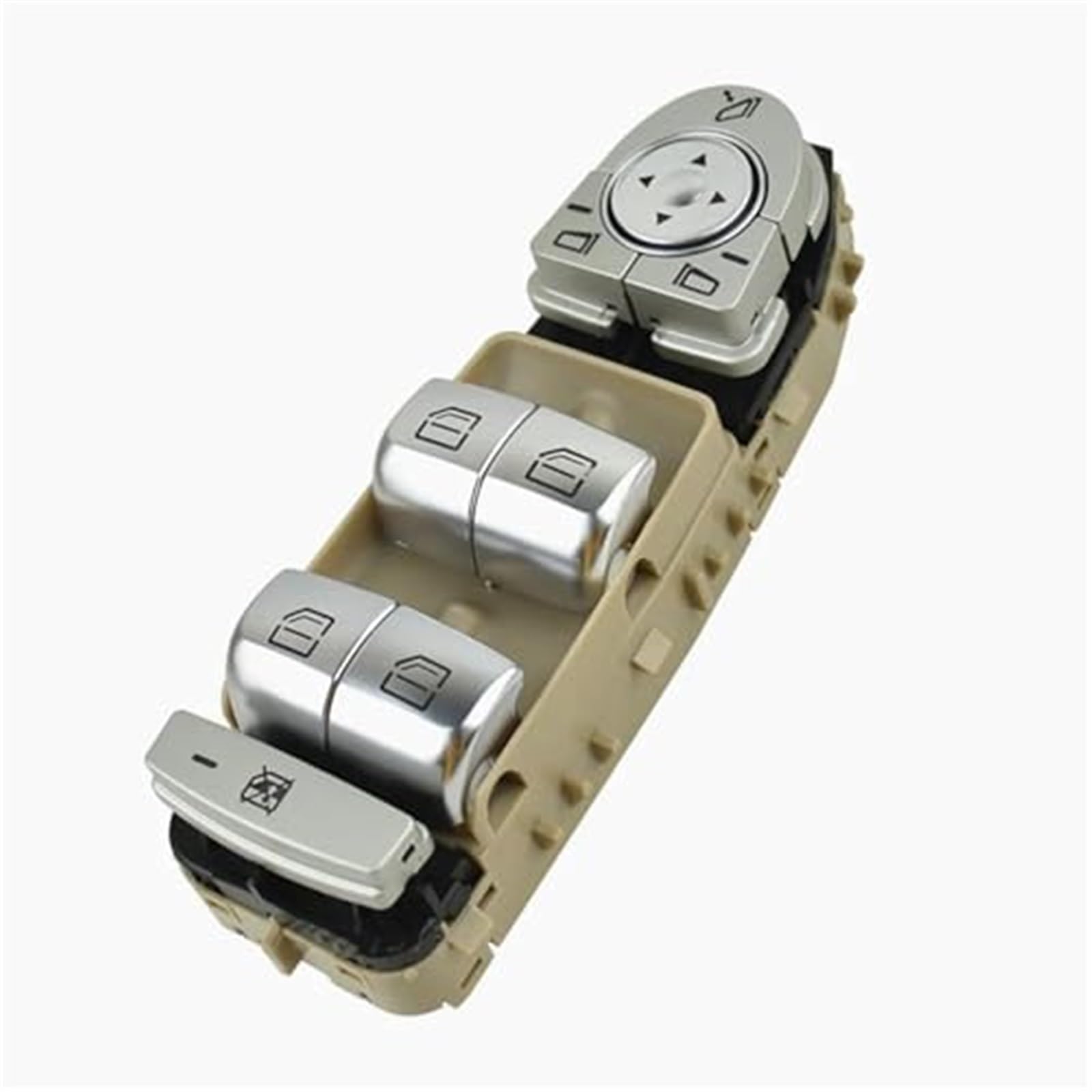 Jodriva Window Switch 2229056800 Orange Light Power Window Switch Electric Window Switch, for Mercedes-Benz, W205 C180 C200 C300 2014-2018 Control Switch Electric Window Control Switch(BLACK Beige)