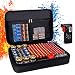 Balaperi Hard Battery Organizer Storage Box,Fireproof Waterproof Explosionproof Carrying Case Holder Bag,Holds 172 Batteries AA AAA C D 9V,with Battery Tester BT-168 (Not Includes Batteries)