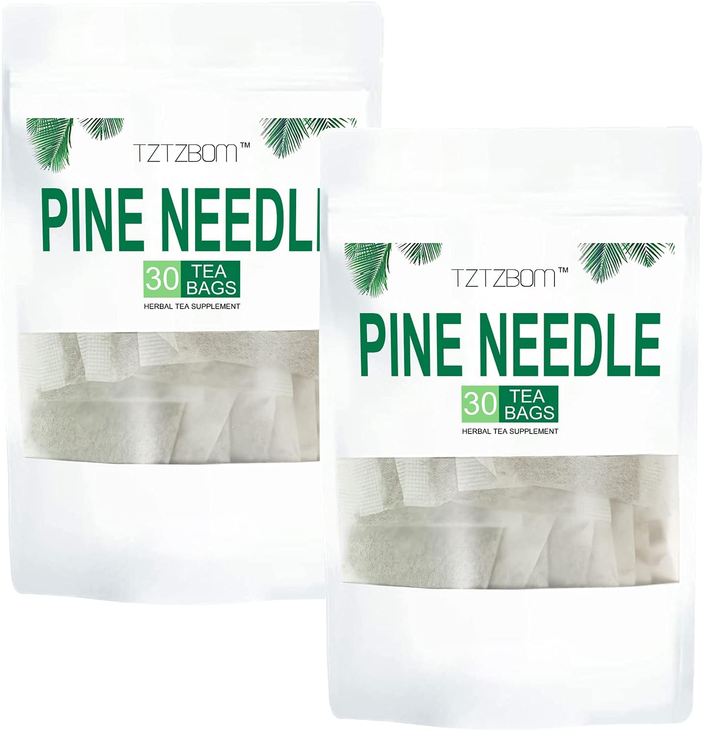 Pine Needle Tea Bags, 30 Teabags, Pine Needles Herbal Tea (2 PCS)