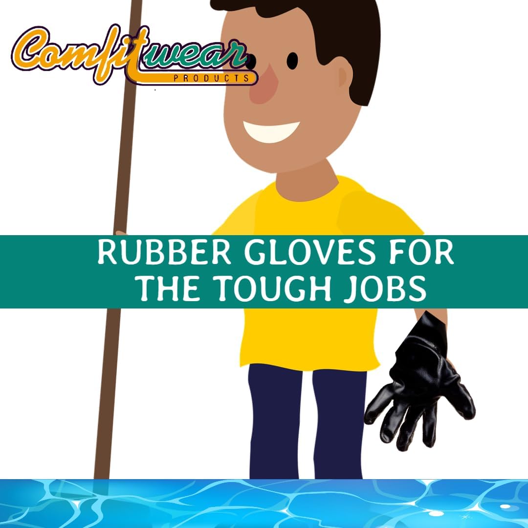 Comfort Lined Heavy Duty PVC Coated Chemical Resistant Clean Room Gloves, All Lengths PACK OF 12