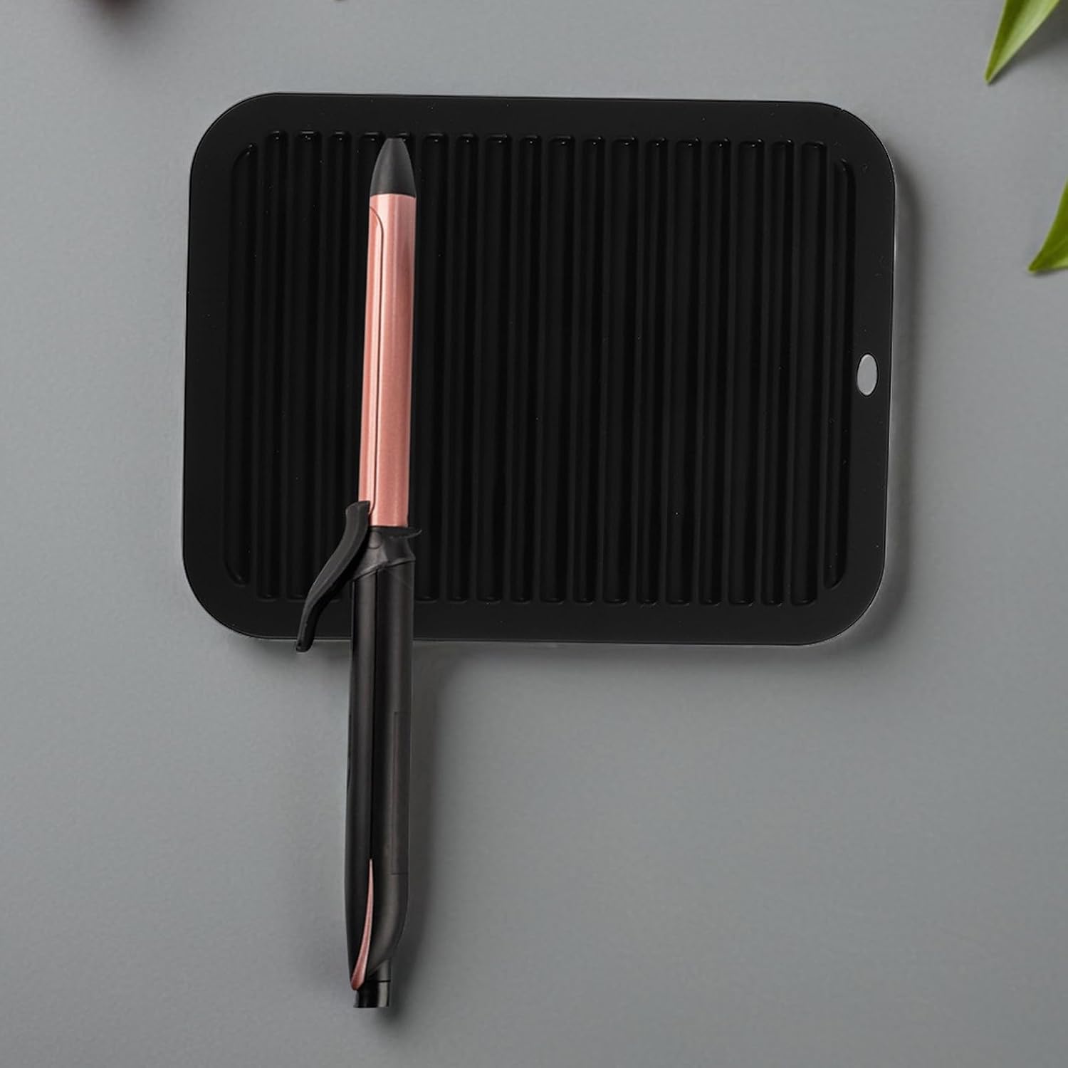 COLLBATH 2pcs Heat Resistant Mat for Hair Tools - 11.8x9 Inch Silicone Heat Mat & Holder for Curling Iron - Travel Flat Iron Pad Countertop Protection Cover