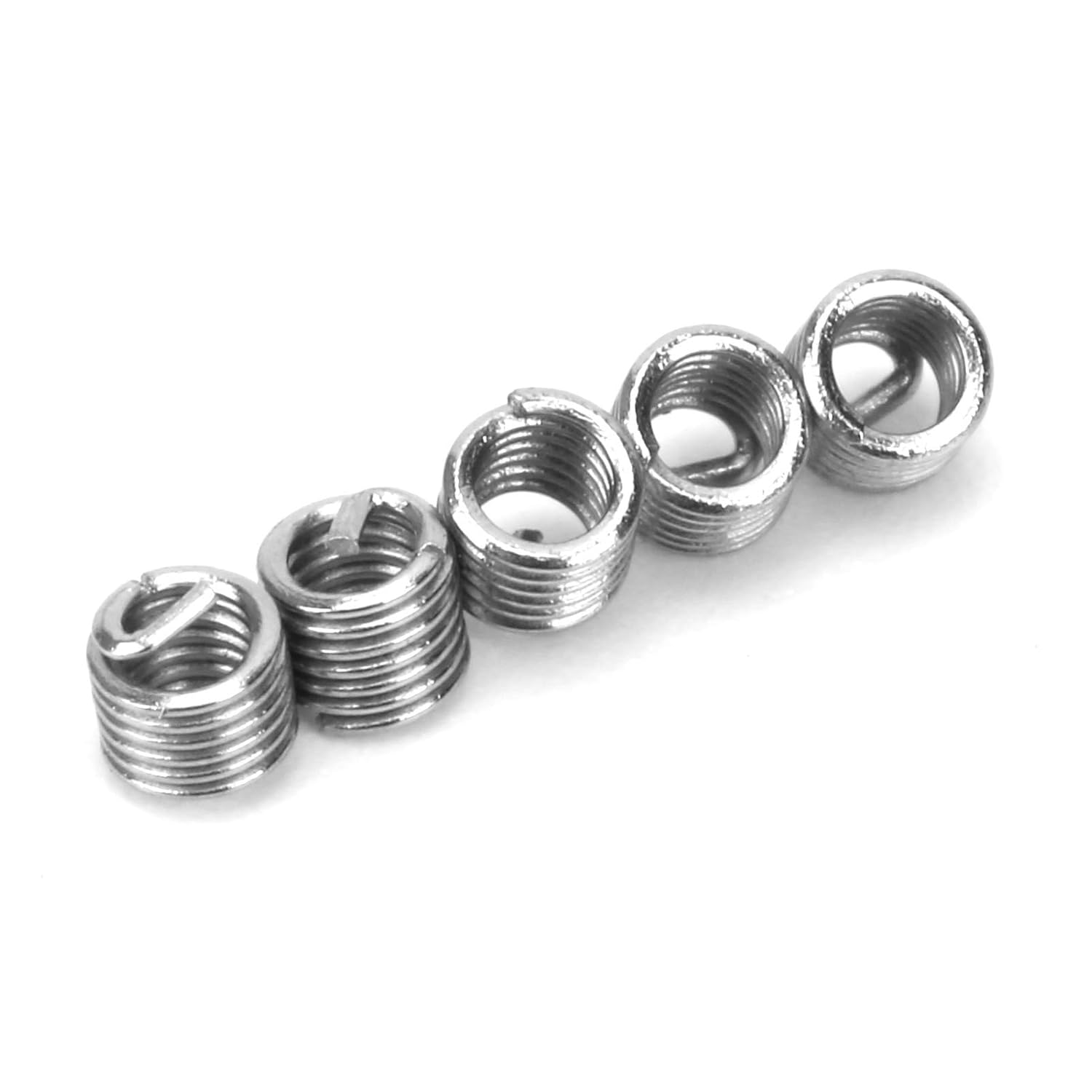 50Pcs M1.6 x 0.35 Wire Thread Insert Kit, Stainless Steel Threaded Repair Protection Sleeve, Reducer Nut Fastener for Hydraulic Machinery, Welding Equipment, Auto Parts (2D)