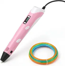 Caneta 3d Educativa Infantil Profissional + Kit Filamento 9m (Rosa)