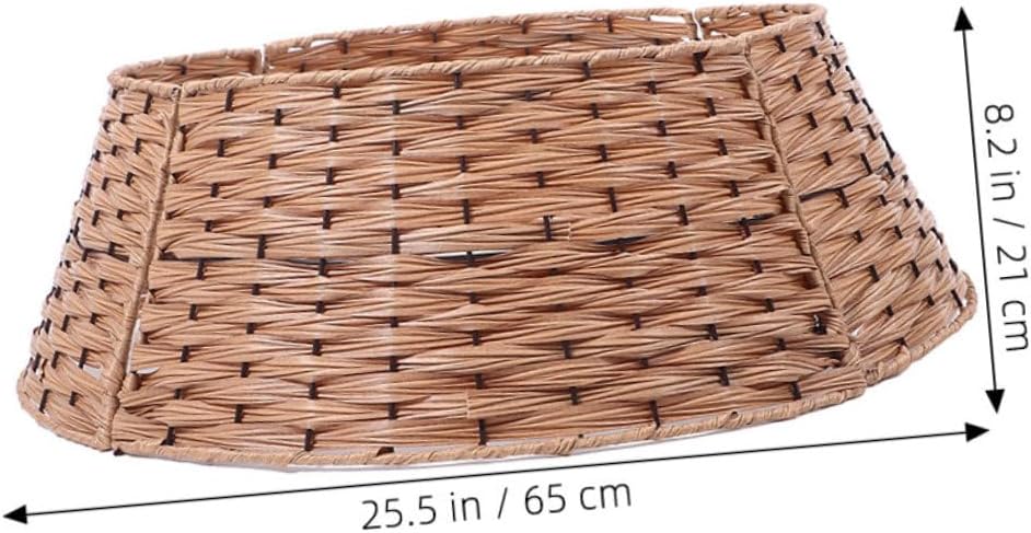 Handwoven Christmas Tree Collar Rustic Base Cover for Farmhouse Decor Elegant Woven Design for Holiday Scene Christmas Tree Skirt Ornament