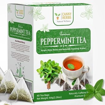Peppermint Tea, Mint Tea Bags 40 Teabags, Te de Menta, Leaves, Canny Herbs