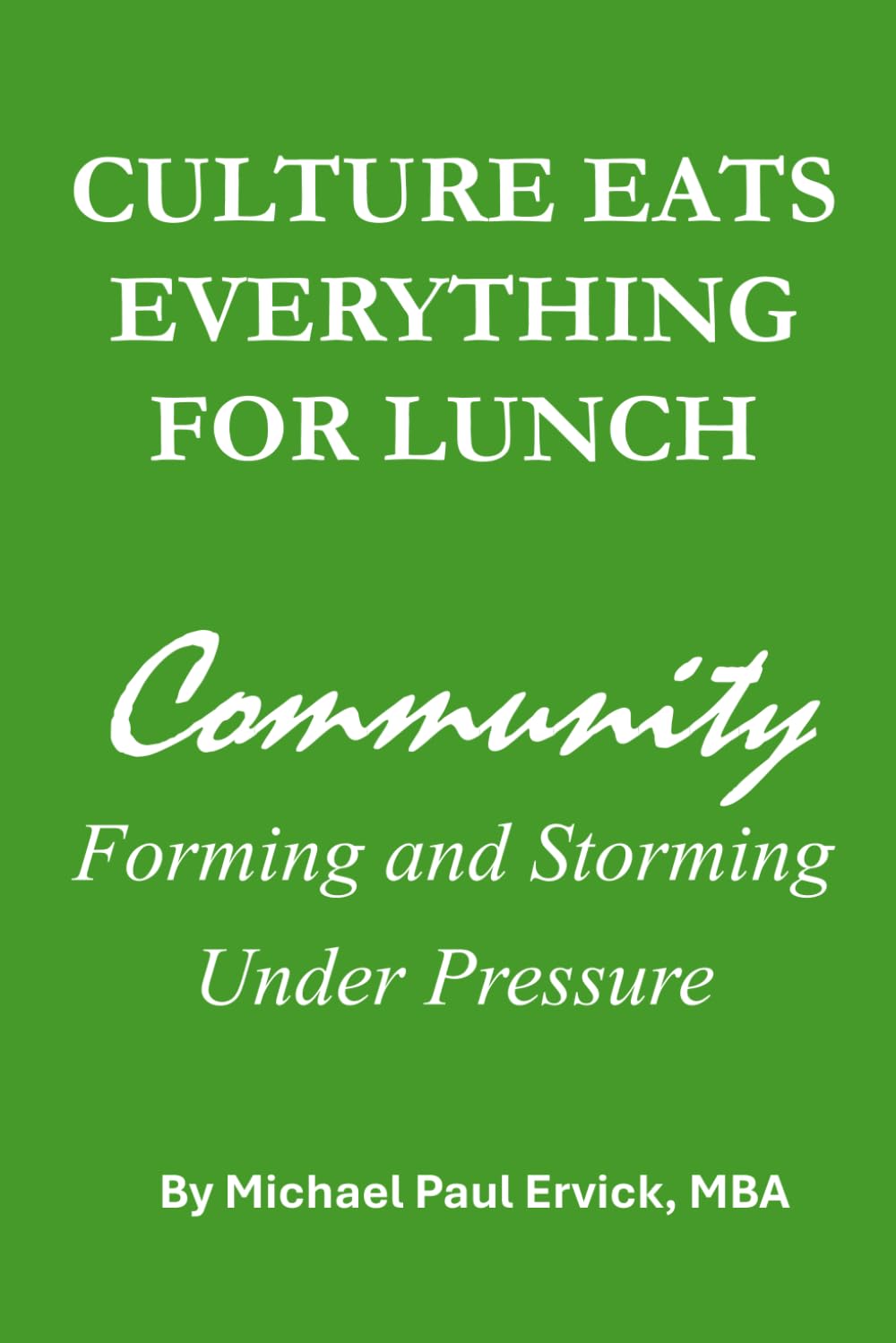 Culture Eats Everything For Lunch: Community Forming and Storming Under Pressure (The First Economy)