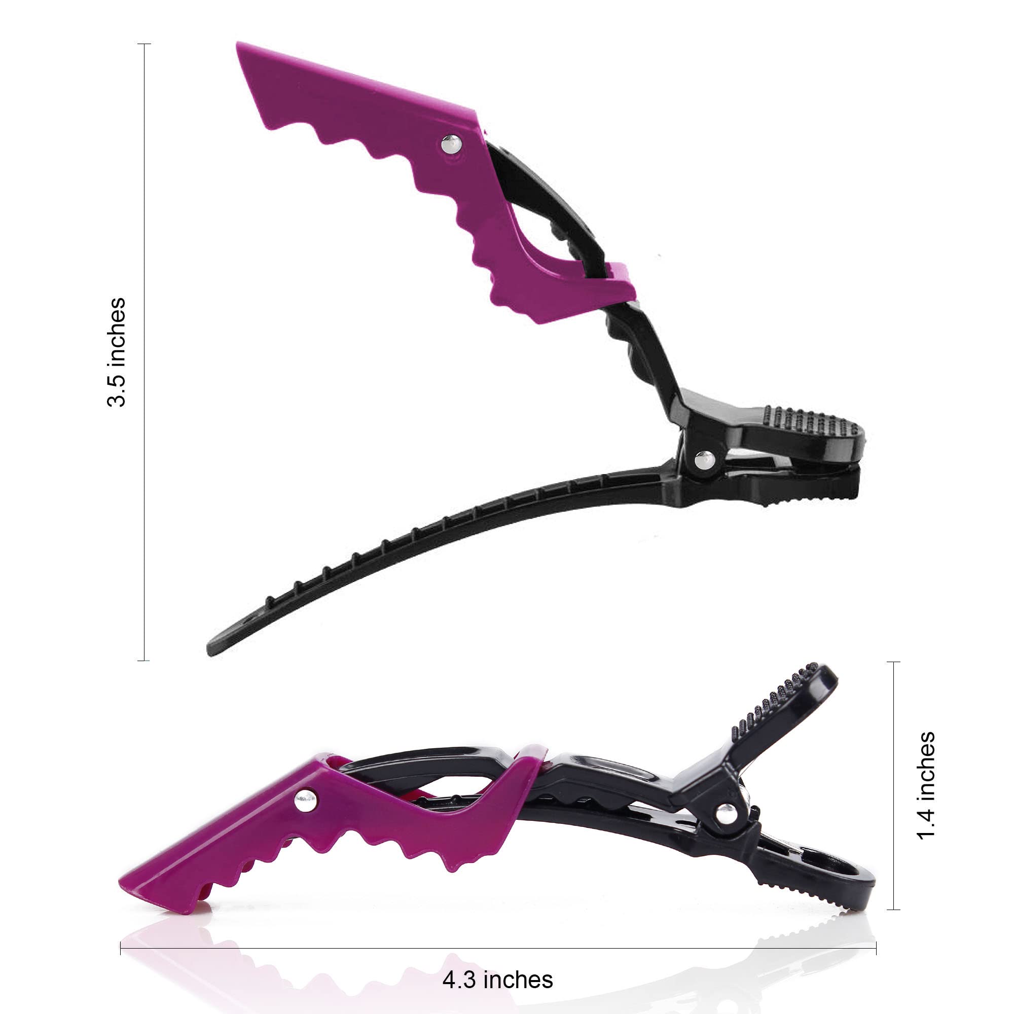 XCZYN Fermagli per Capelli da Parrucchiere Professionali Styling Sezioni Forcine per Capelli in Alligatore Denti Larghi Facile Styling Capelli Spessi o Sottili (5 Pezzi, Colore Colorato)