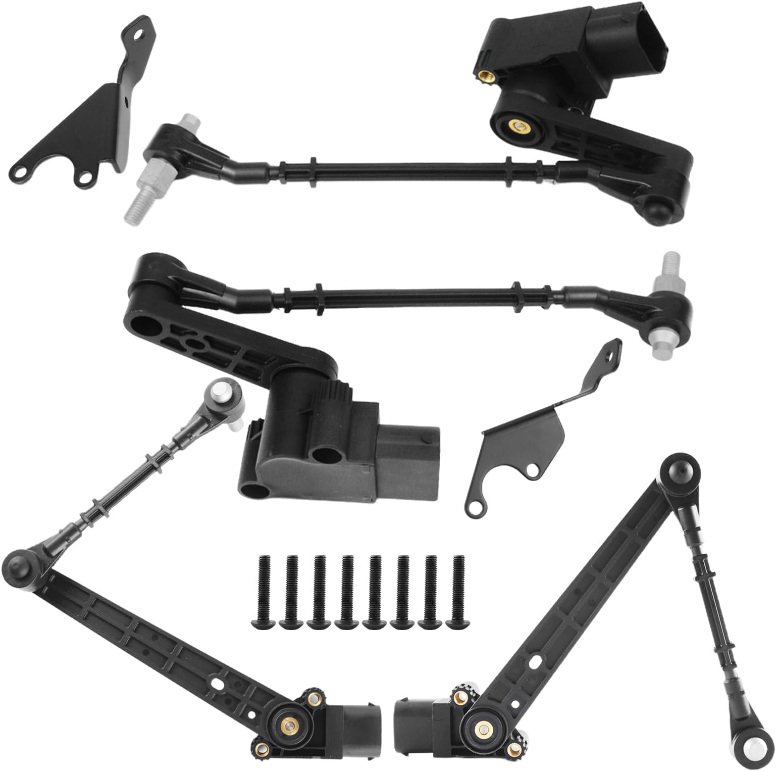 Height Sensor 4-Piece Set for Range Rover L322 2010-2012 3.6 TDV8,4.4 TDV8,L322 2002-2009 4.2L,4.4L Replacement# LR020626,LR020627,LR020628,LR020629