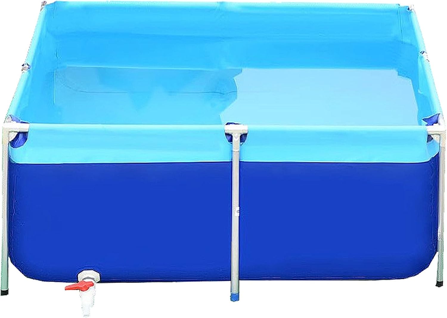 Pool Above Ground, Fish Pond,Transparent Aquarium Pool Pond with Drain Valve, PVC Canvas with Steel Frame Portable koi Pond,Large Aquaculture Pool,for Emergency Water Supply(2x2x0.5m/7x7x2ft)