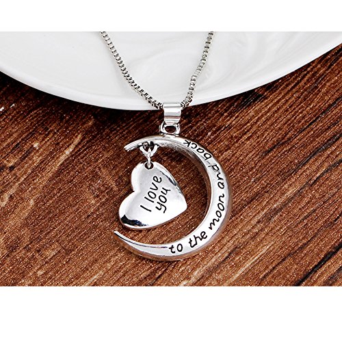 Galaxia Air "I Love You To The Moon And Back Pendants Necklace, Heart Pendant Necklace Best Gifts #TOP4
