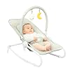 Badabulle Lichen Foldable Baby Rocker - Adjustable Backrest - 3-Point Safety Belt - Removable Play Arch