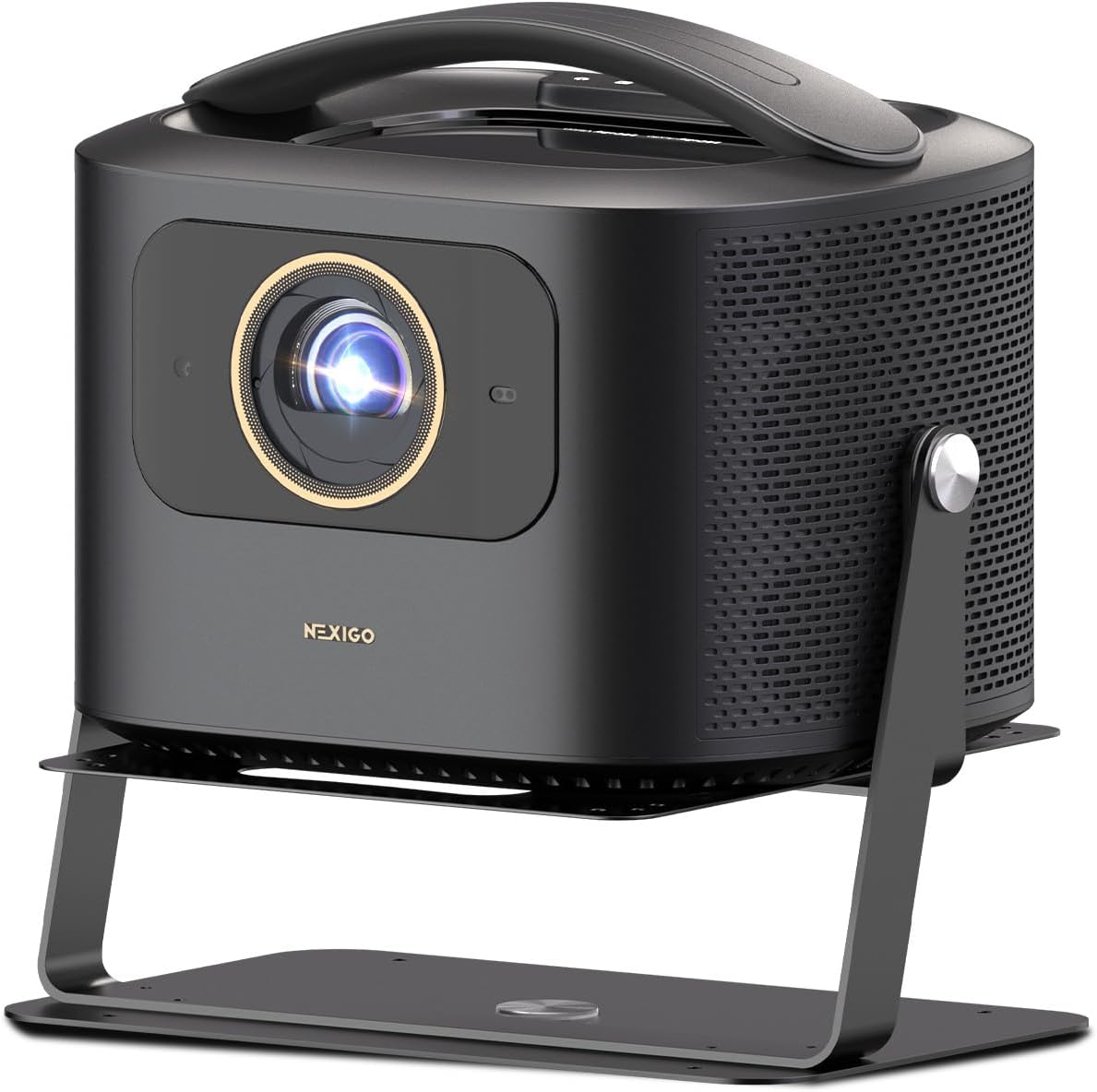 NexiGo TriVision Ultra 4K Tri-LED-Laser Projector Bundle with Gimbal Stand, 2600 Lumens, Dolby Vision, HDR10+, 100,000:1 Contrast, 3D