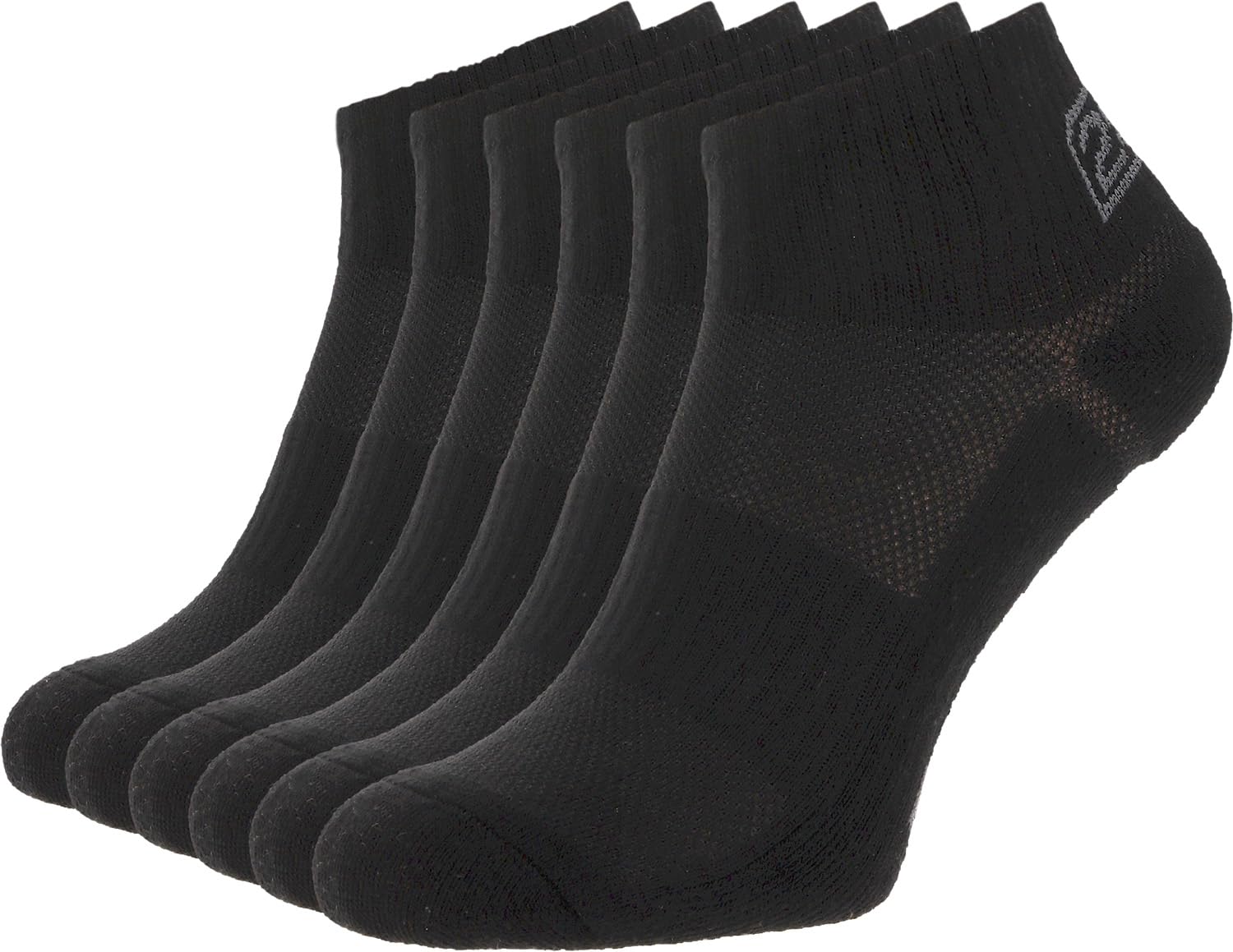 281Z Running Cushion Ankle Low Cut Socks - Cushioned Sole - Moisture Wicking - Odor Resistant - Athletic Hiking Sport Workout (Black)(Medium 6 Pairs)
