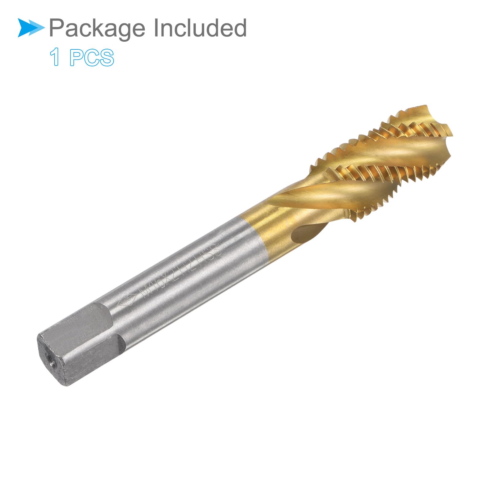 Maschio Filettatura Spirale Dimensioni Filettatura M16 x 2 4 Flauti Utensile Filettatura Acciaio Alta Velocità - (Applicazioni: Forare Fori e Materiali Adesivi)