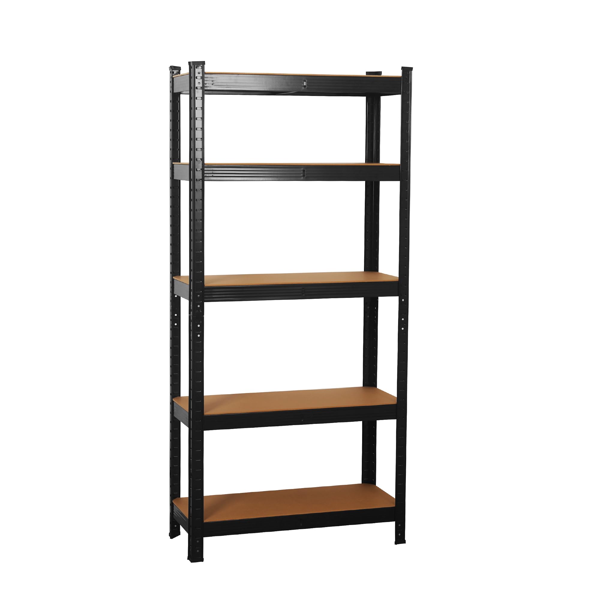 wowsubli Garage Shelving Units 5 Tier, Heavy Duty Storage Racking Shelf with Metal Boltless for Workshop Warehouse Office(Black,70x30x150cm)