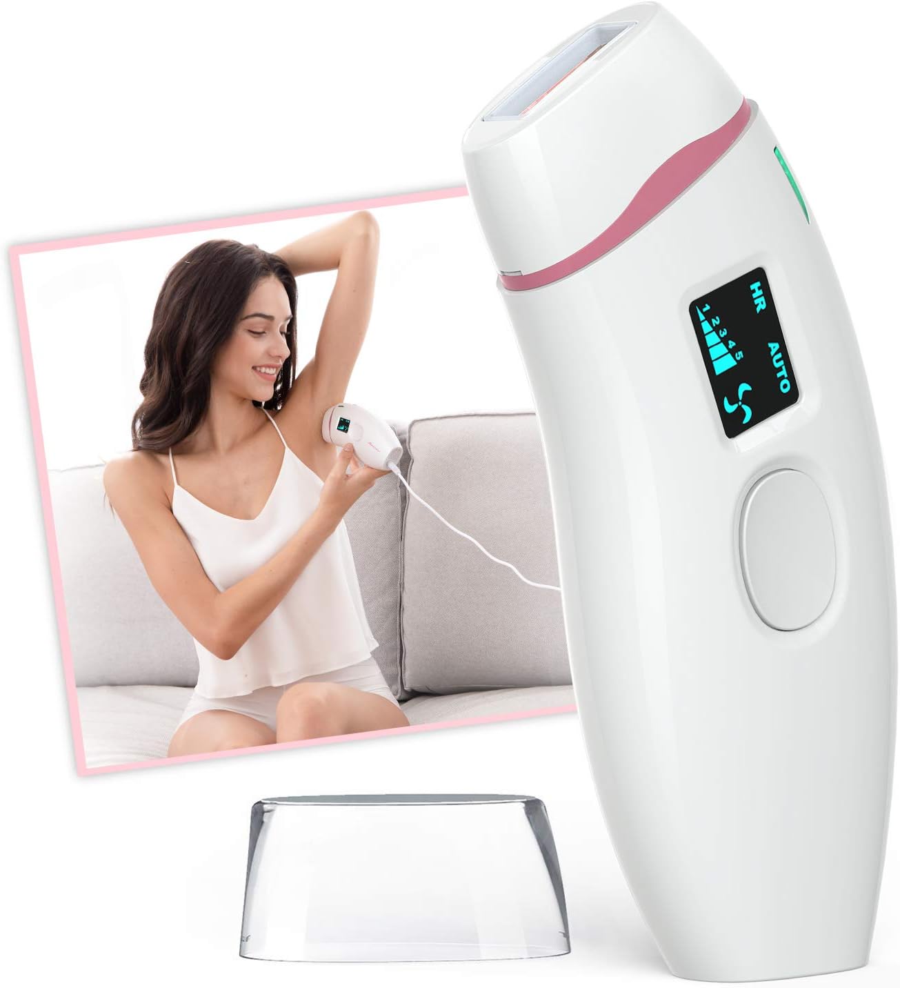 IPL Hair Removal System for Women，500,000 Flashes Laser Hair Remover Device Permanent and Painless Remove Unwanted Facial Armpit Bikniline Leg Body Hair Home Use (White-2)