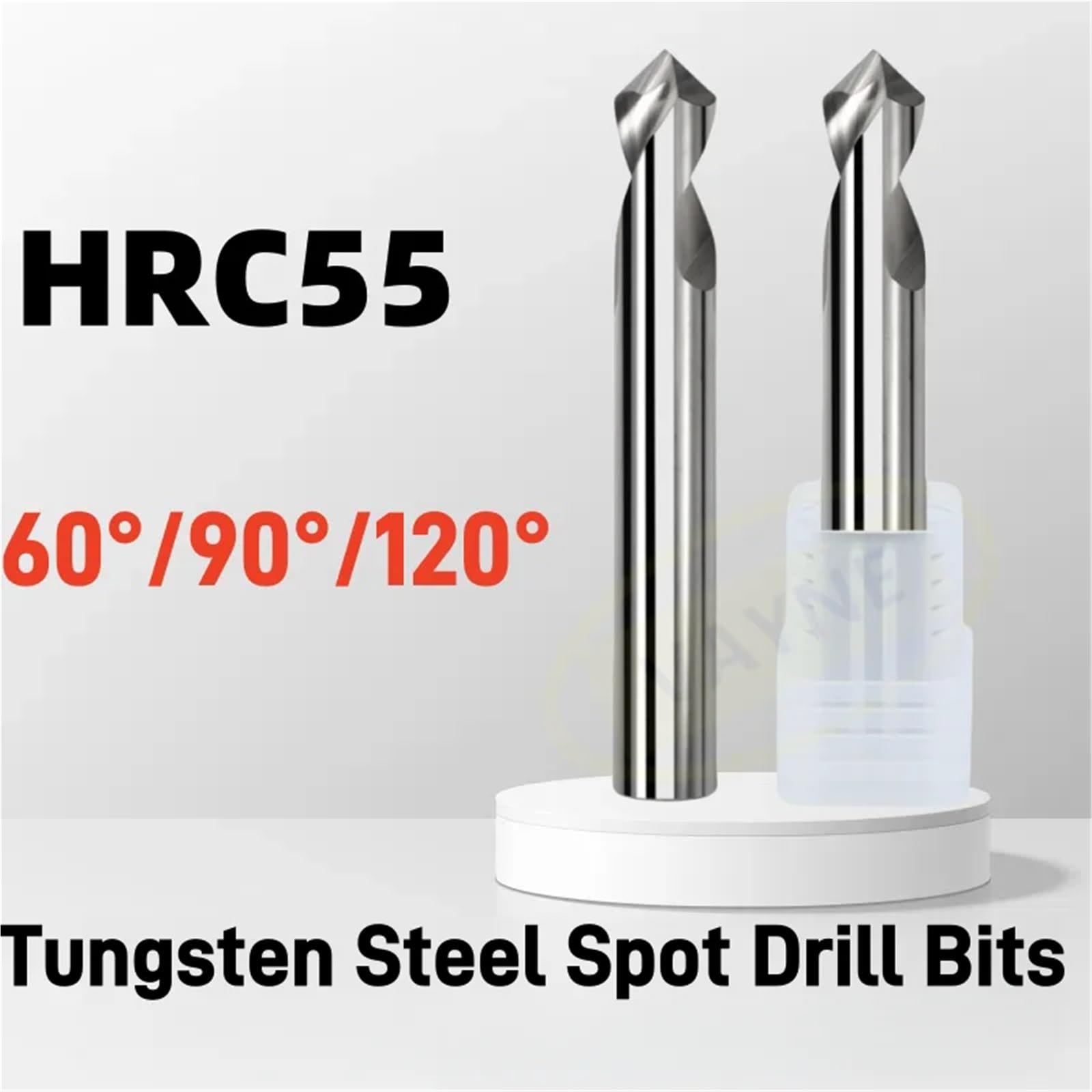 Punktbohrer Punkt 60 90 120 Grad Hartmetall Anfasen Bohrloch Führungswerkzeug Standort Mittelpunkt Bohrer(60 Dgrees,8X8DX60L)