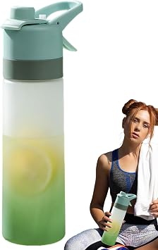 Water Bottle with Spray Mist, Spray Cup, 650ml Mist & Drink Bottle, Reusable Water Bottle for Fitness & Outdoors, Poo Refreshing Mist Spray for Hydration Experience