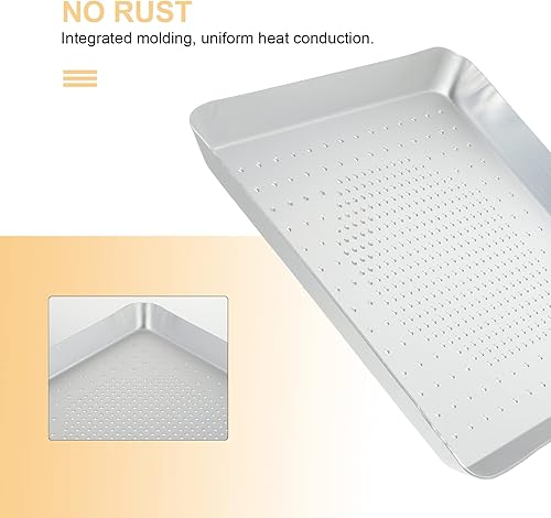 Miniatura 4 de Cabilock Bandeja cuadrada para pizza, bandeja cuadrada de malla, bandeja cuadrada para hornear, red para hacer pizza, piedra de pizza, malla para