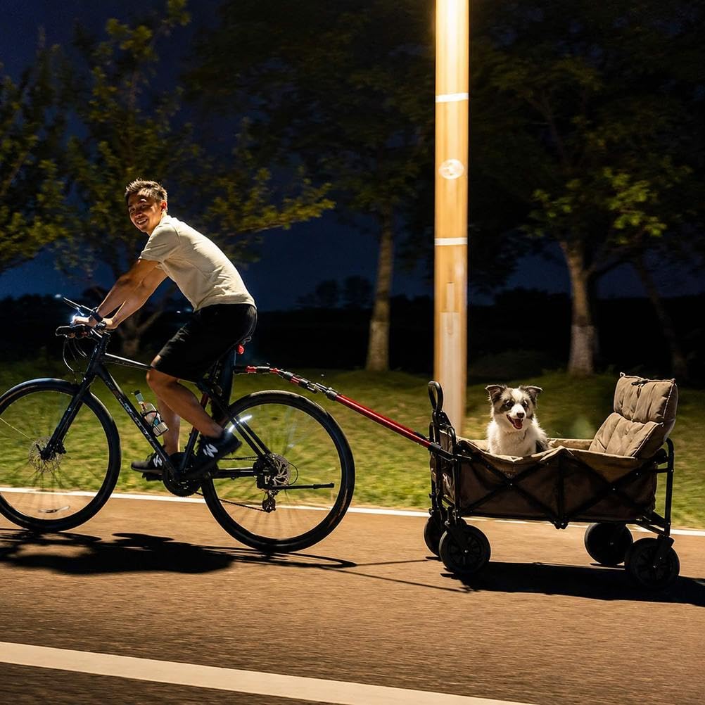 Giunto per Rimorchio Bici, Barra Collegamento Alluminio 50 Cm per Bici, E-Bike e Scooter, Asta Regolabile con Sgancio Rapido per Carrelli Animali, Campeggio ed Escursioni