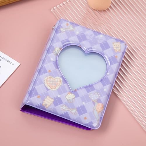 Miniatura 5 de Mini álbum de fotos de 3 pulgadas, carpeta de tarjetas hueca con corazón, álbum de fotos, soporte para tarjetas de fotos Kpop con colgante, 40