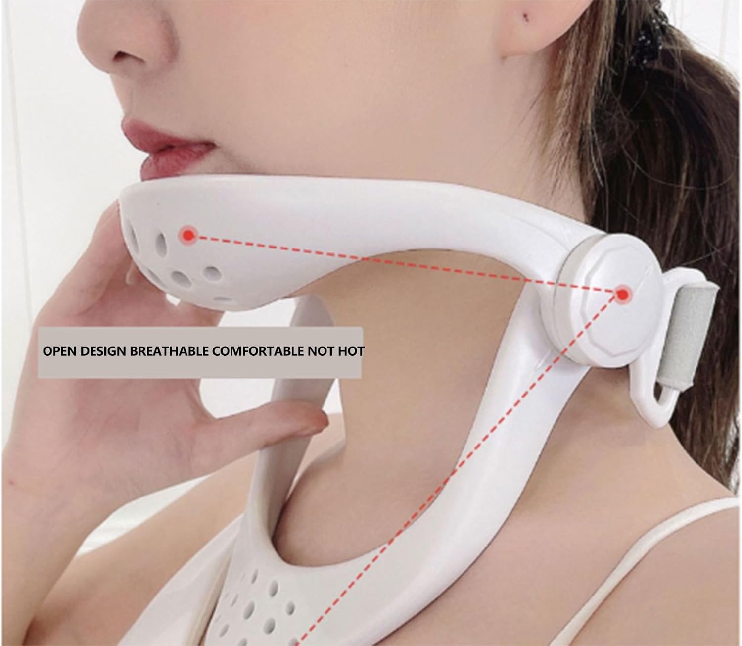 360°Adjustable Neck Brace - Cervical Collar with Neck Stretcher | Neck Orthotics for Forward Head Posture Correction and Cervical Spine Support and Alleviating Pressure (White)
