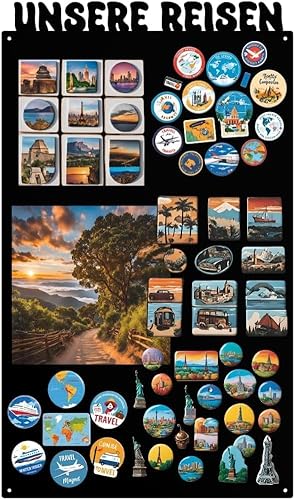 Magnettafel Schwarz 85x50cm Unsere Reichen, Metall Magnetische Tafel, Magnetboard, Magnetwand, Wandmontage, für Wohnzimmer, Küche Flur Kinderzimmer Büro, Tafel für Touristenmagnete Notizen und Fotos