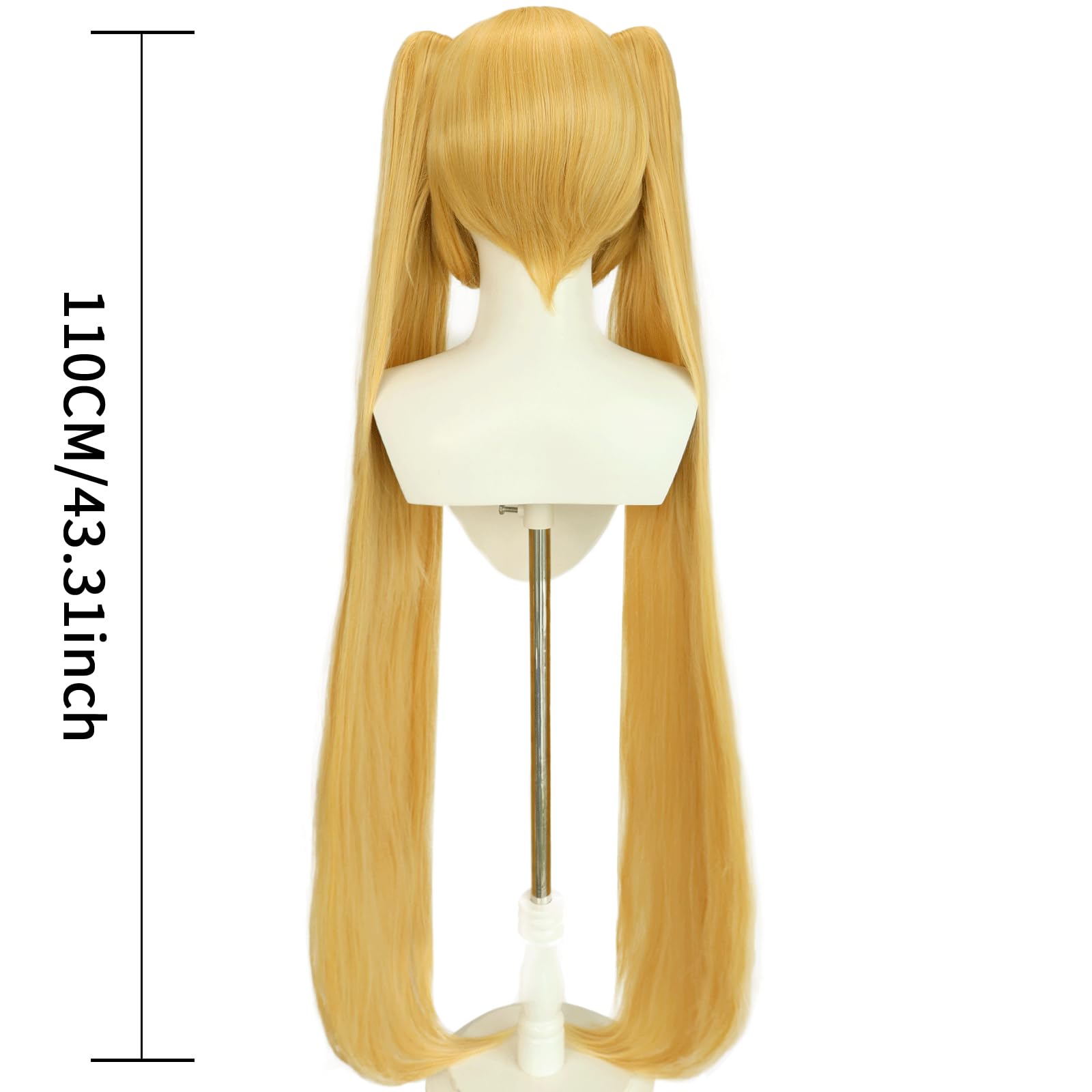 JoneTing 48inch/120cm Wig【+ Hair Cap】 Long Pink Ponytail Wig for Women Long Straight Wigs with Ponytails for Anime Peluca Rosa Hair for Halloween Straight Pigtail Wigs for Cosers Costume: Blonde