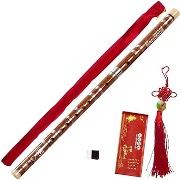 Bamboo Shino Flute F Key Bamboo Flute Nebuta Whistle Bamboo Flute 8 Hole Pluggable Bamboo Flute Musical Instrument Chinese Traditional Handmade Music Woodwind Key F Free Membrane and Glue and