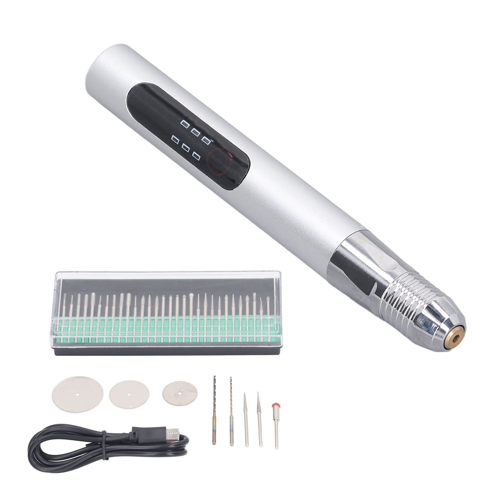 Electric Engraving Pen, USB Rechargable Engraving Machines with 3 Speeds, Low Noise Portable Electric Engraver Etching Pen for Jewelry Wood Glass Stone Carving