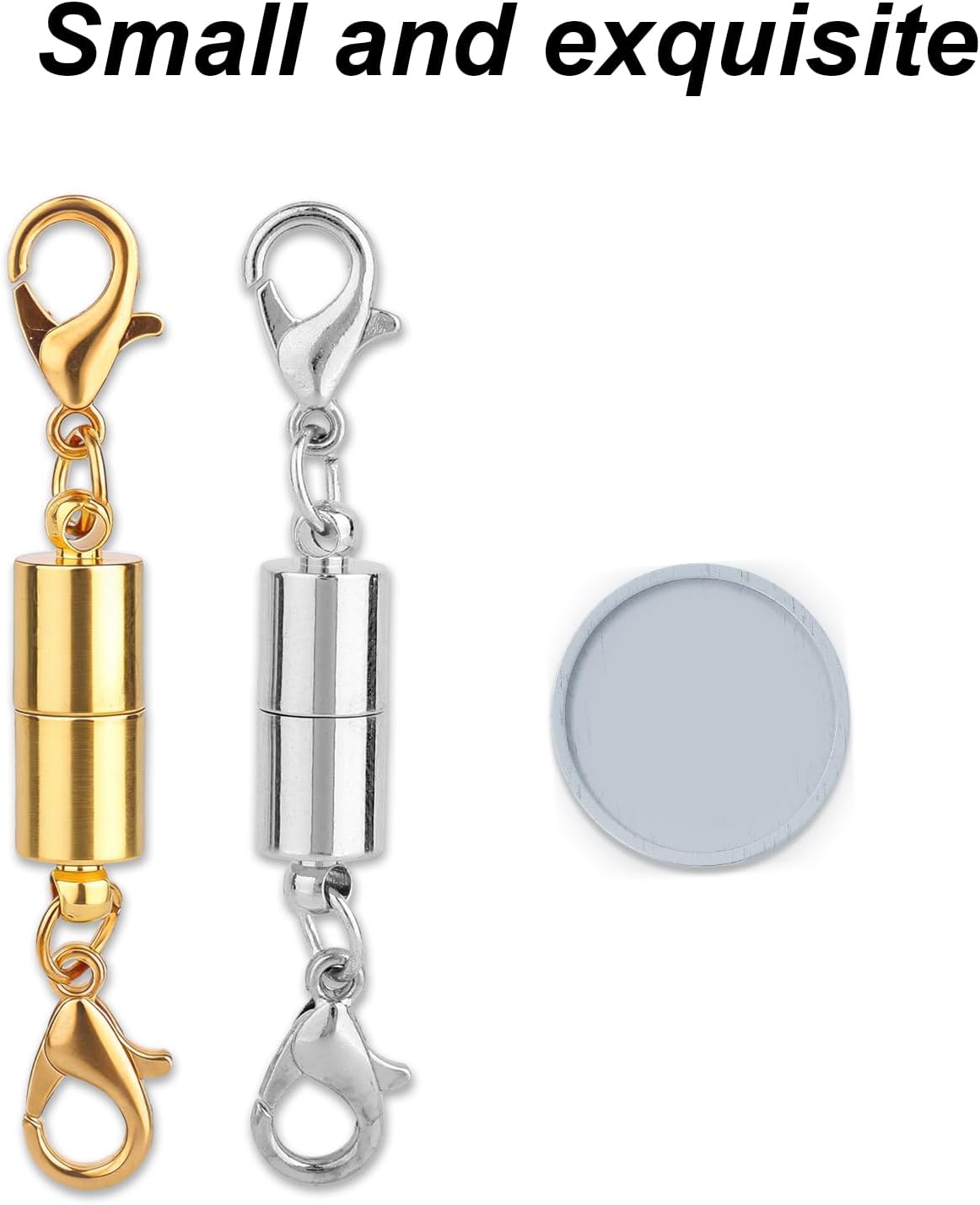 12pcs Magnetic Jewelry Clasp, Gold & Silver Color Magnet Locking Chain Necklace Extenders with Double Lobster Clasp Heart Shaped, Cylindrical Connectors Jewelry Closures for Bracelets Necklaces - Image 4