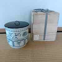 茶道具水指模安南加藤唐三郎造塗蓋共箱無傷