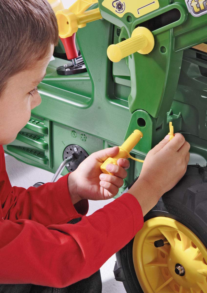 Rolly Toys 710379 - Trattore a pedale John Deere 7930, 3-8 anni con caricamento frontale, trasportatore