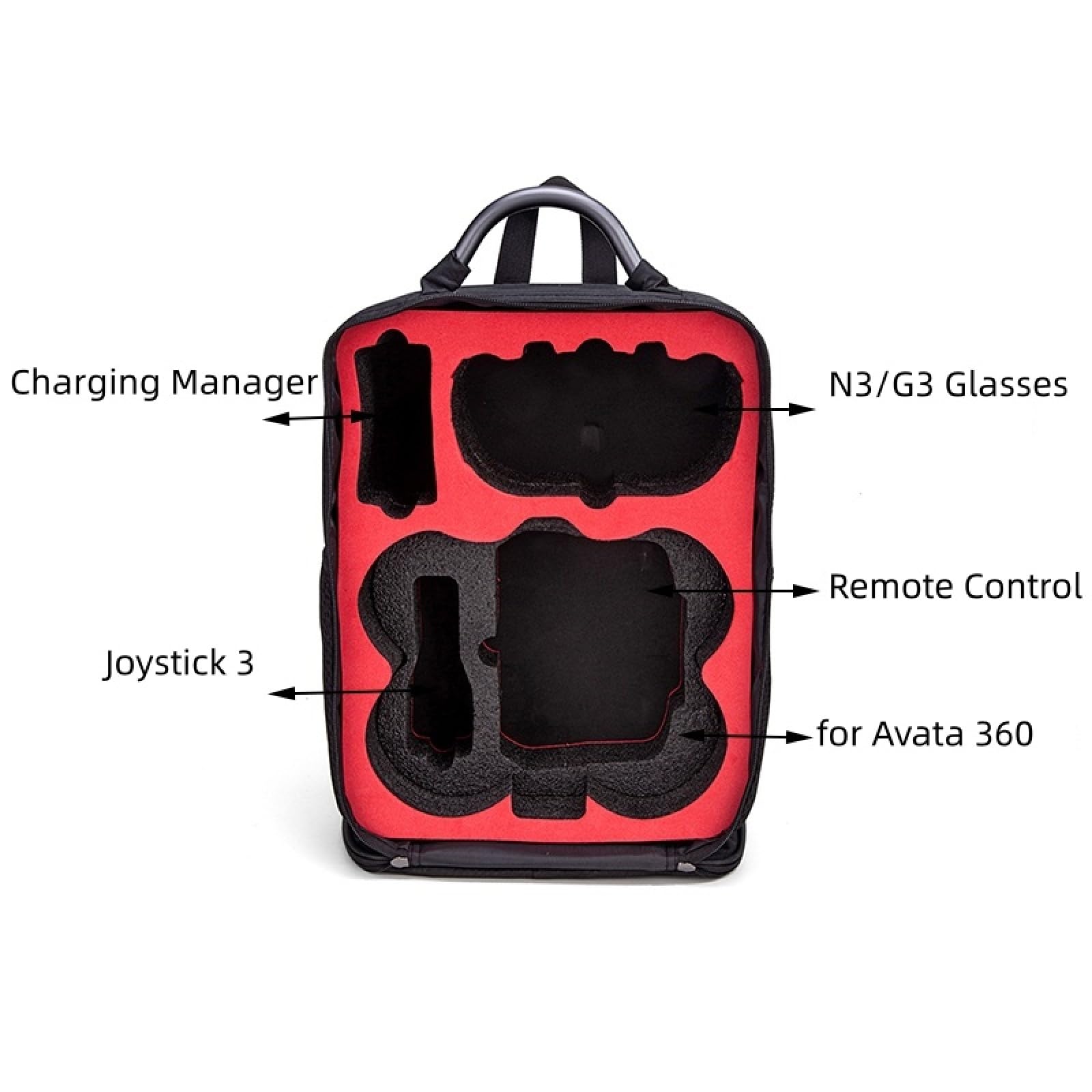Zaino di grande capacità per DJI Avata 360, borsa portatile da viaggio per drone Avata 360/Motion Fly More Combo, per occhiali N3, custodia resistente a prova di caduta