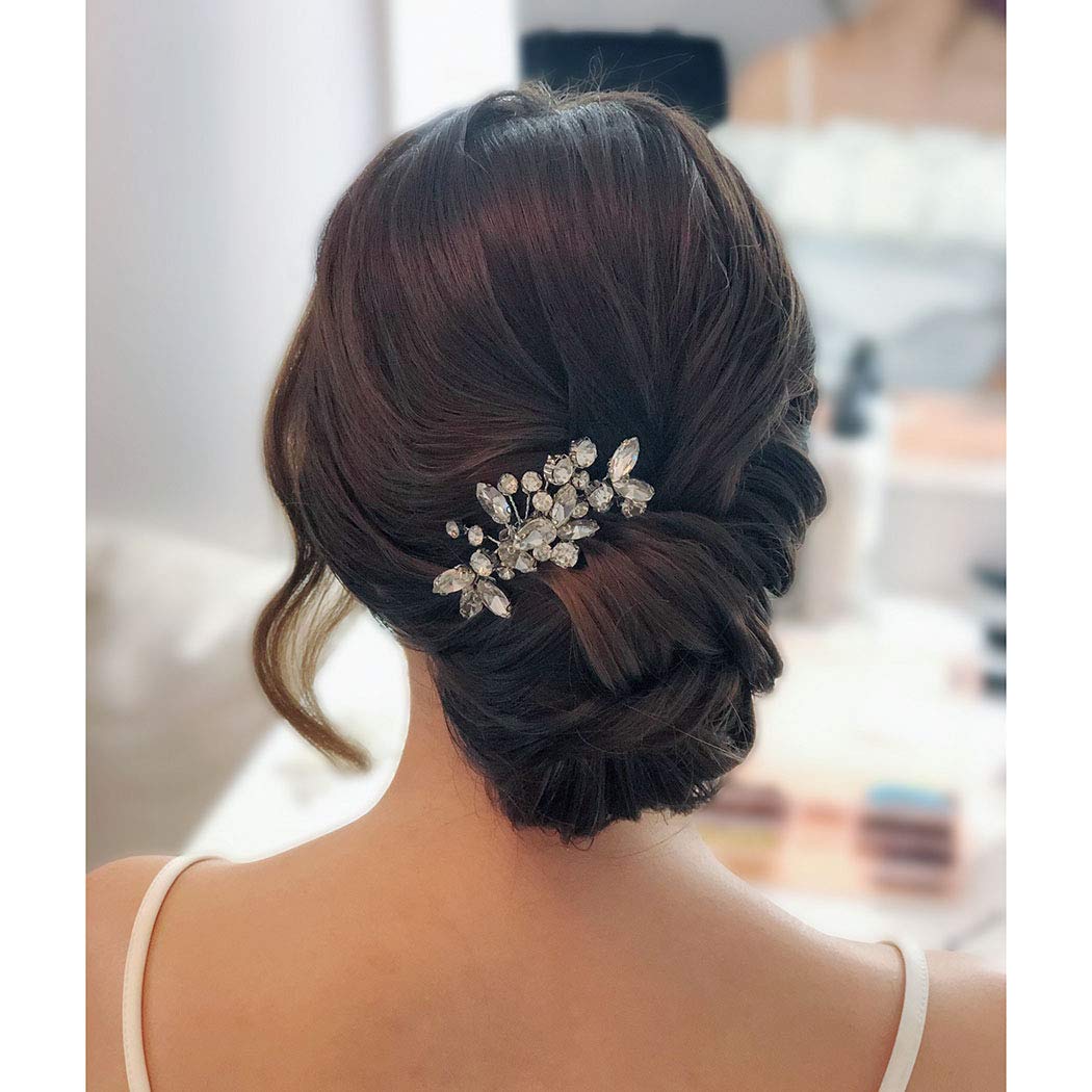 Catery Crystal Wedding Hair Comb Rhinestone Bridal Hairpieces Bridesmaid Clips Accessories for Brides and Women (A Silver) - Image 9