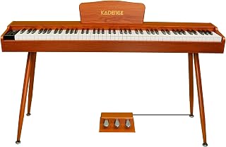 Kadence DP01WWD GEN25 Digital Piano | 88 Weighted Progressive Hammer Keys | Portable with Wooden Stand, Triple Pedal, MIDI | French Dream Chip | 2025 Edition | Brown