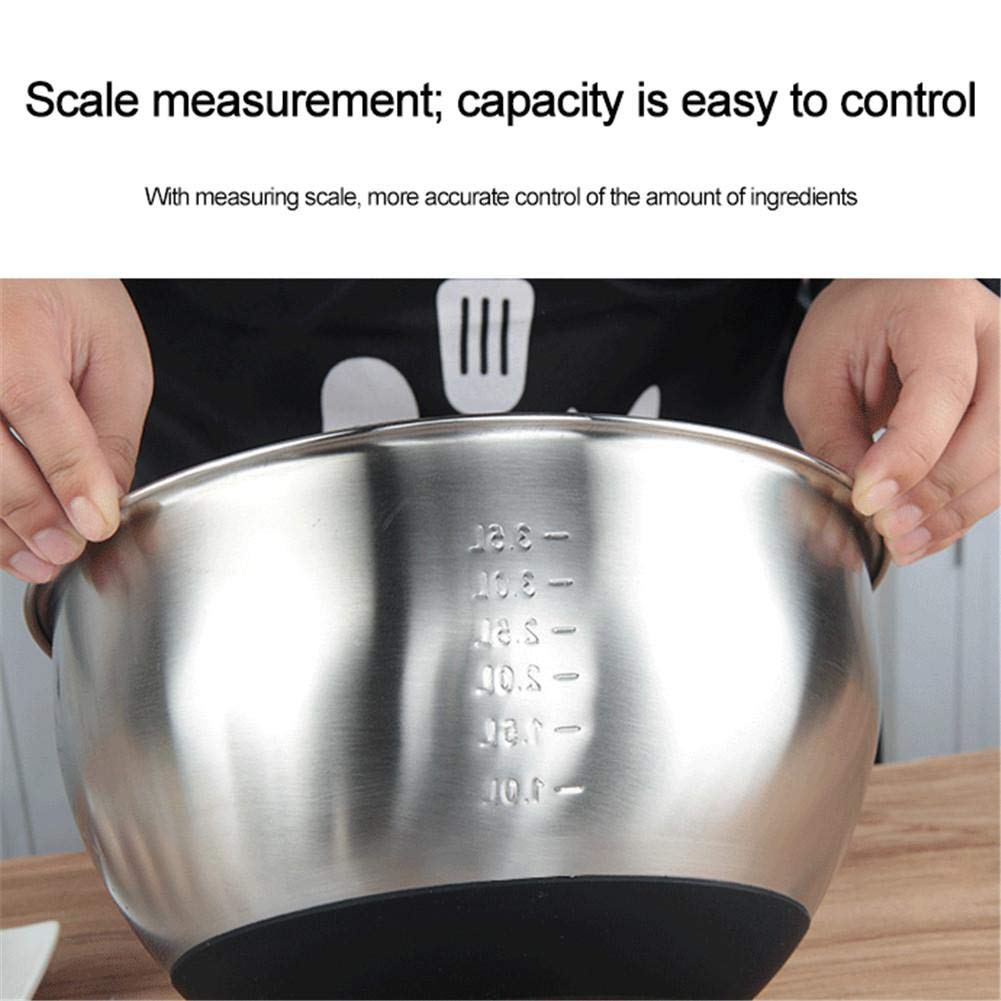 Generic Bol à mélanger Inox avec bec et fond en Silicone ,Saladier en acier inoxydable antidérapant - 2.5 Litres à prix pas cher | Maroc