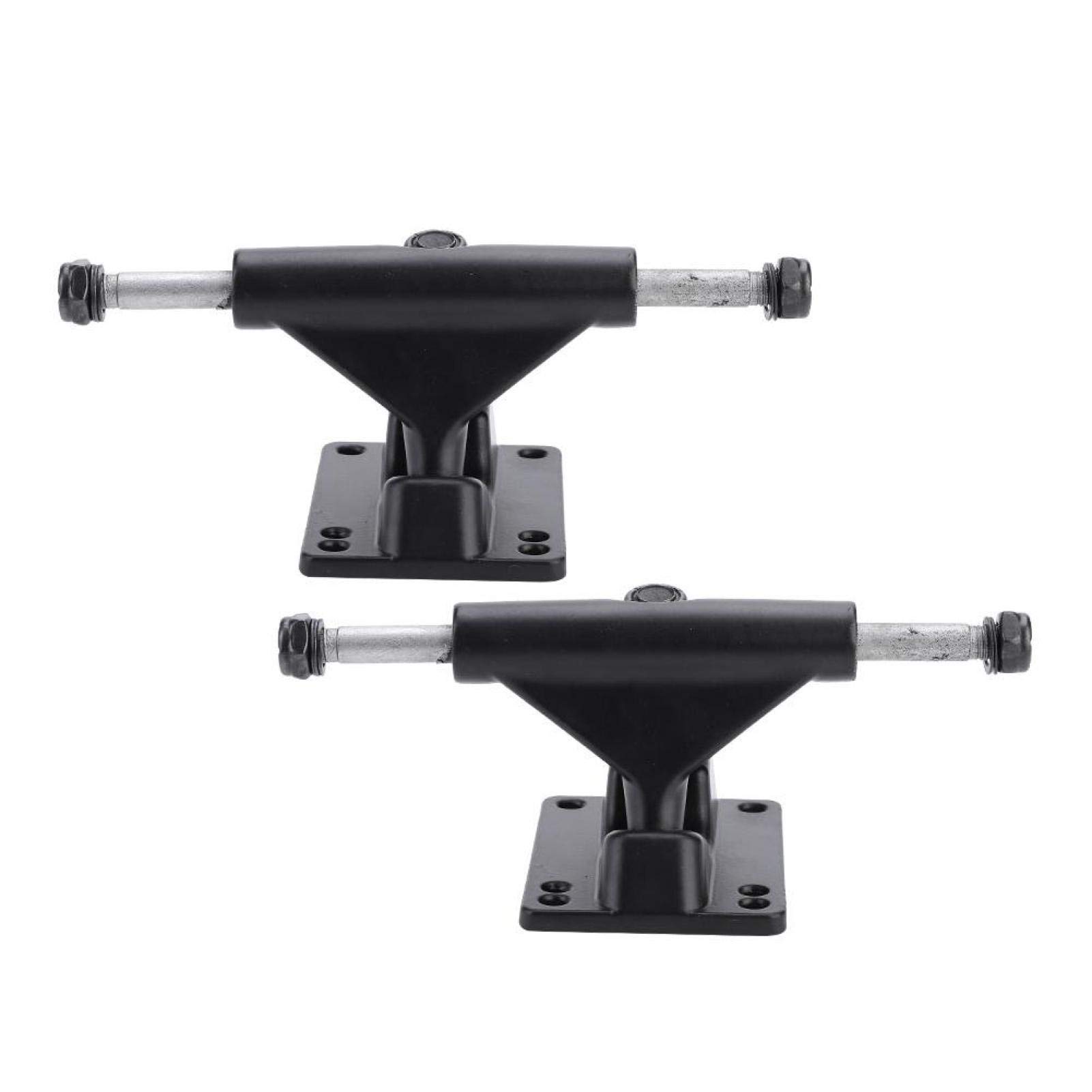 Jenngaoo 2pcs Skateboard Trucks Combo 3.25Inch Ruedas Abec Longboard Skatebaord Accesorio Todo en Uno Skate T-Tool (negro)