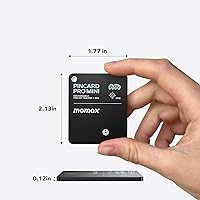 Vista 4 de Momax Wallet Tracker Smart Finder - Tarjeta de seguimiento de llaves Bluetooth delgada recargable con batería de 1 año, Apple Find My (solo iOS)