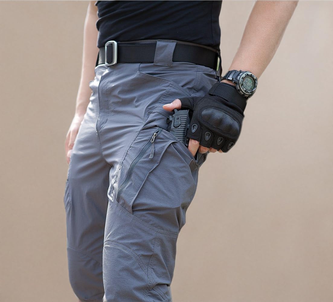 TACVASEN Men's Cargo Work Pants Construction Tactical Water Resistant Lightweight Outdoor Hiking Pants with 9 Pockets - Image 8