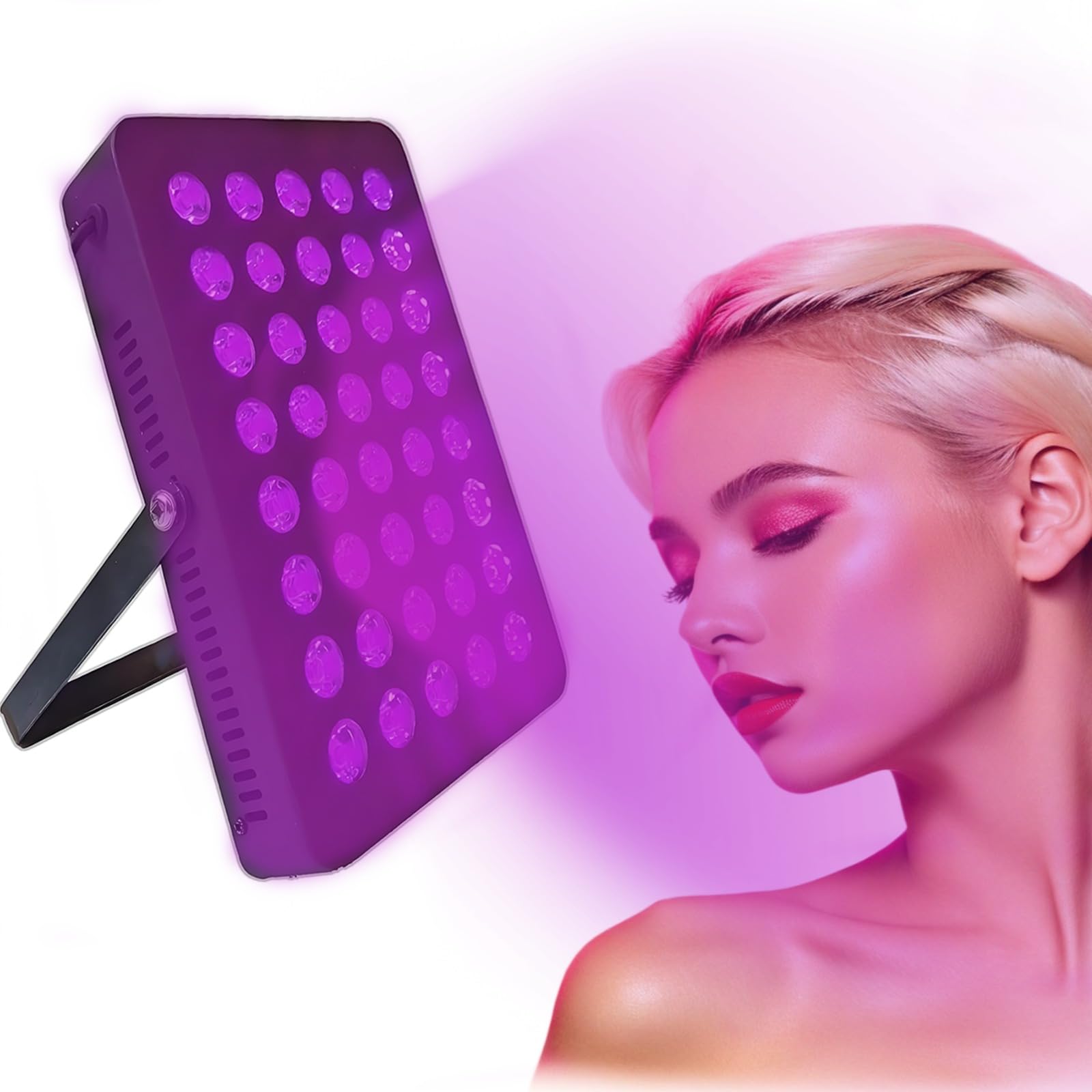 Lampa do opalania światłem 395 nm do wewnątrz twarzy i ciała regulowana jasność timera wysoka moc 80 W 40 LED do użytku domowego i siłowni maszyna do opalania z goglami urządzenie do opalania mięśni