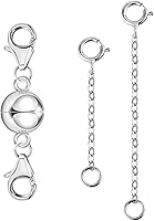 Vista 14 de Collar magnético de plata de ley 925 con doble cierre de langosta, cierres y broches de joyería de plata de ley, cierre doble para collar y pulsera