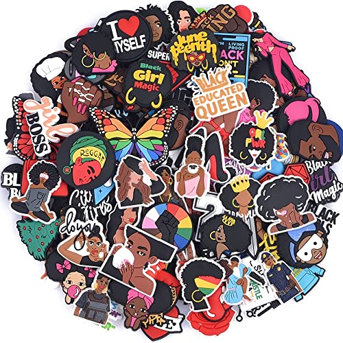 GDJEWLS Random BLM BGM shoe charms black lives matter set Lot of 10,20,30,50 Pcs Shoe Sandals Decoration for Boy Girl, Anime Shoelace Accessories, Bracelet Wristband Charms, Birthday Gifts (10 Pcs)