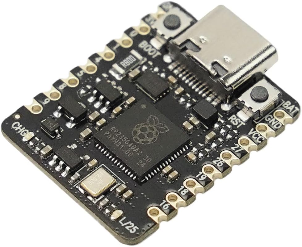Beetle RP2350 Mini Dev Board | Raspberry Pi RP2350 Chip Dual-Core 150MHz | 520KB RAM, 2MB Flash | Built-in Battery Management | 11 GPIOs | Arduino & MicroPython Compatible for Wearables and IoT