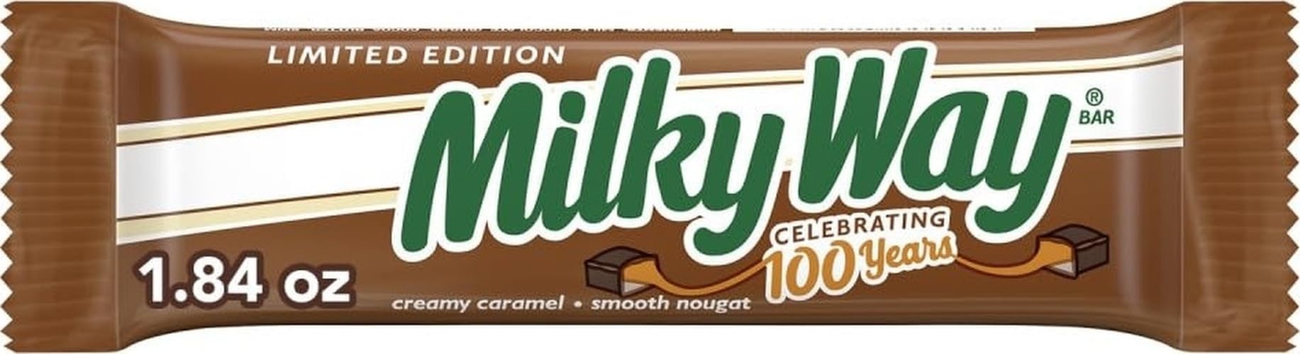 MILKY WAY Milk Chocolate Caramel Candy Bar, 1.84 oz | Full size chocolate candy bar with milk chocolate, caramel, smooth nougat; portable snack for on-the-go snacking