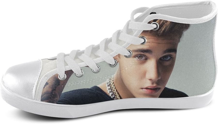 Show-shoes Custom Justin Bieber High Top Lace-up Flats Canvas Shoes Soft Comfortable Sneakers for Adult Women (Model002) 10US XXXL